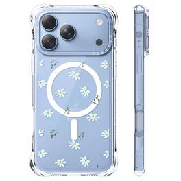 Ornarto - Magnetic for iPhone 18 Pro Case / 17 Pro Case, Slim Translucent Matte Phone Case - Clear Daisy
