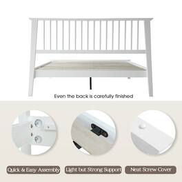 East West Furniture - Full Wooden Platform Bed Frame - Pure White