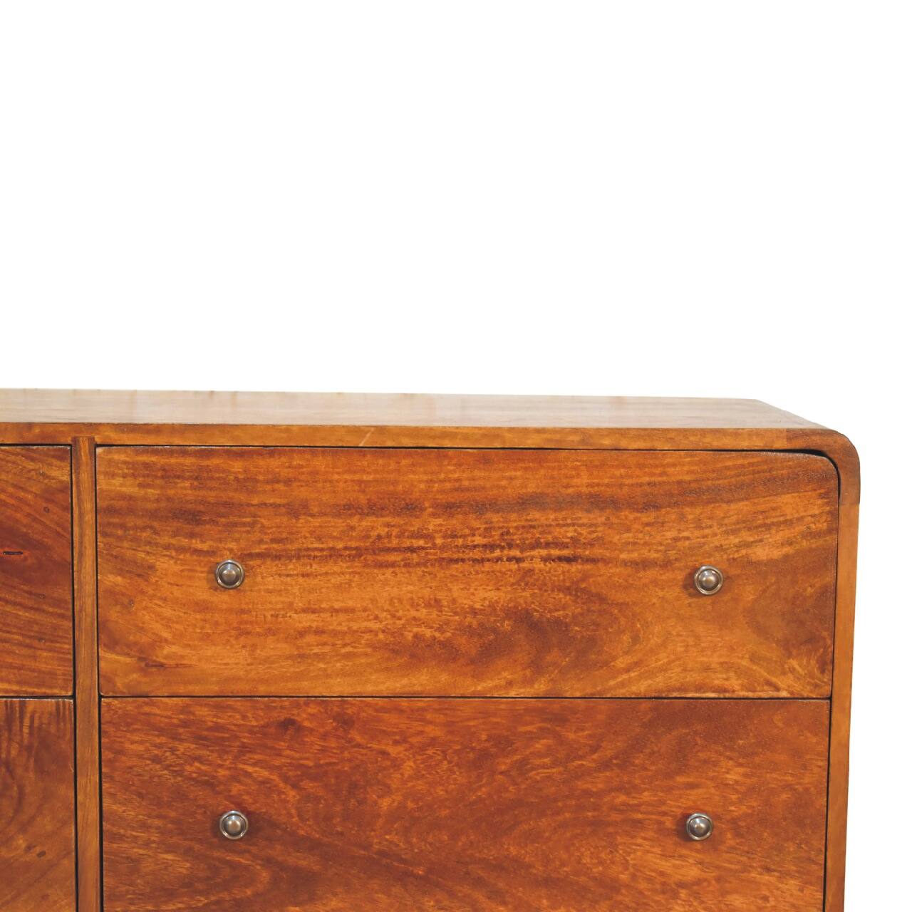 Alt View 1. Artisan Furniture - Artisan Furniture Solid Wood Large Curved Chestnut Chest, 6 Drawers, Brown - Brown.