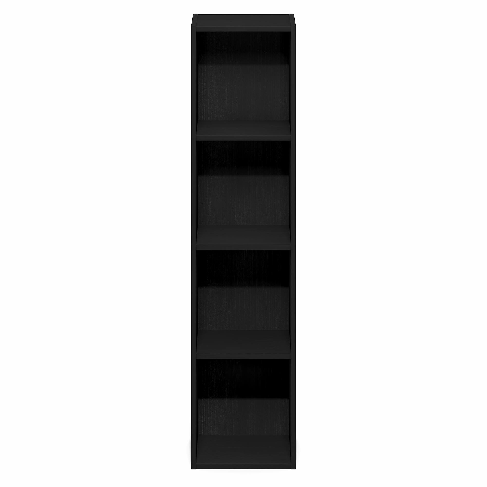 Alt View 6. Furinno - FULDA Book Shelf, 4-Tier Narrow Bookshelf, Standing Bookcase with 10-In Width Storage Shelf, 9.3 x 9.8 x 41.6 - Blackwood.