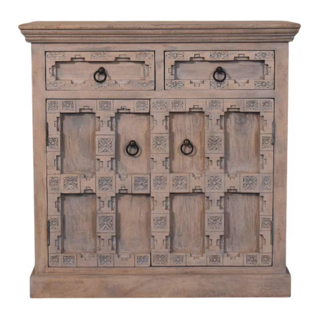 Artisan Furniture - Solid Wood Jaipur Lattice Sideboard - Gray
