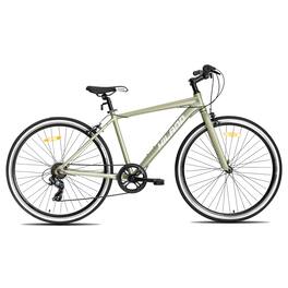 HILAND - Flow 700C Adult Hybrid Bike, 7 Speeds Commuter Bicycle for Men Women, Aluminum Alloy Frame - Green