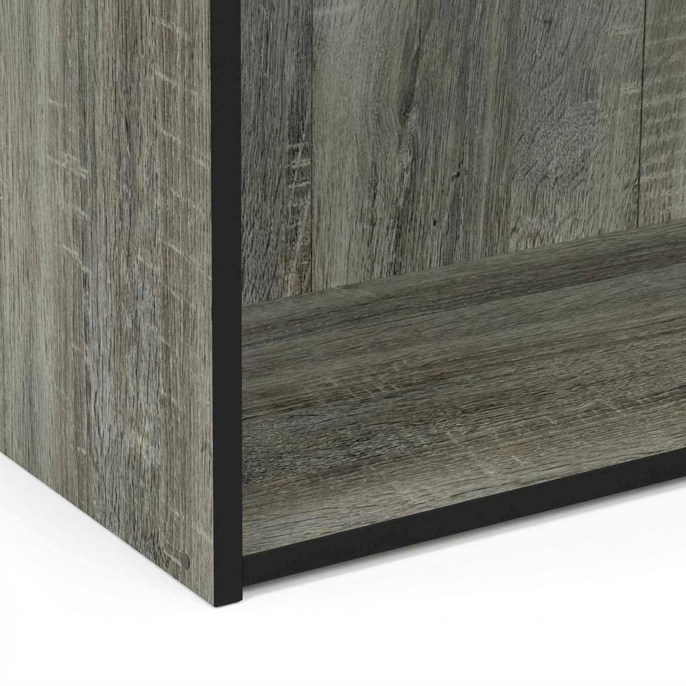 Alt View 2. FurniFact - 3 Tier Open Shelf Bookcase with French Oak Grey Finish for Contemporary Storage - French Oak Grey.