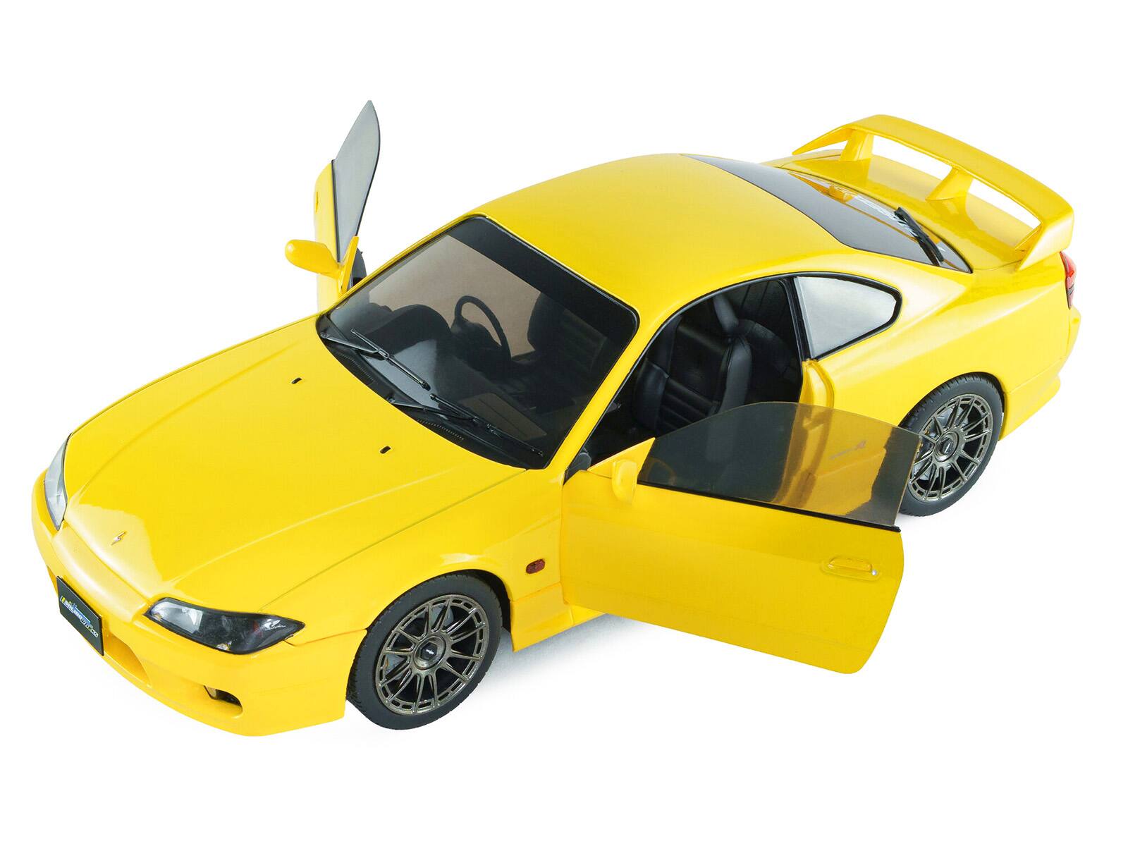 Alt View 1. Solido - 1999 Nissan Silvia (S15) Spec-R Aero RHD (Right Hand Drive) Lightning Yellow 1/18 Diecast Model Car by Solido.