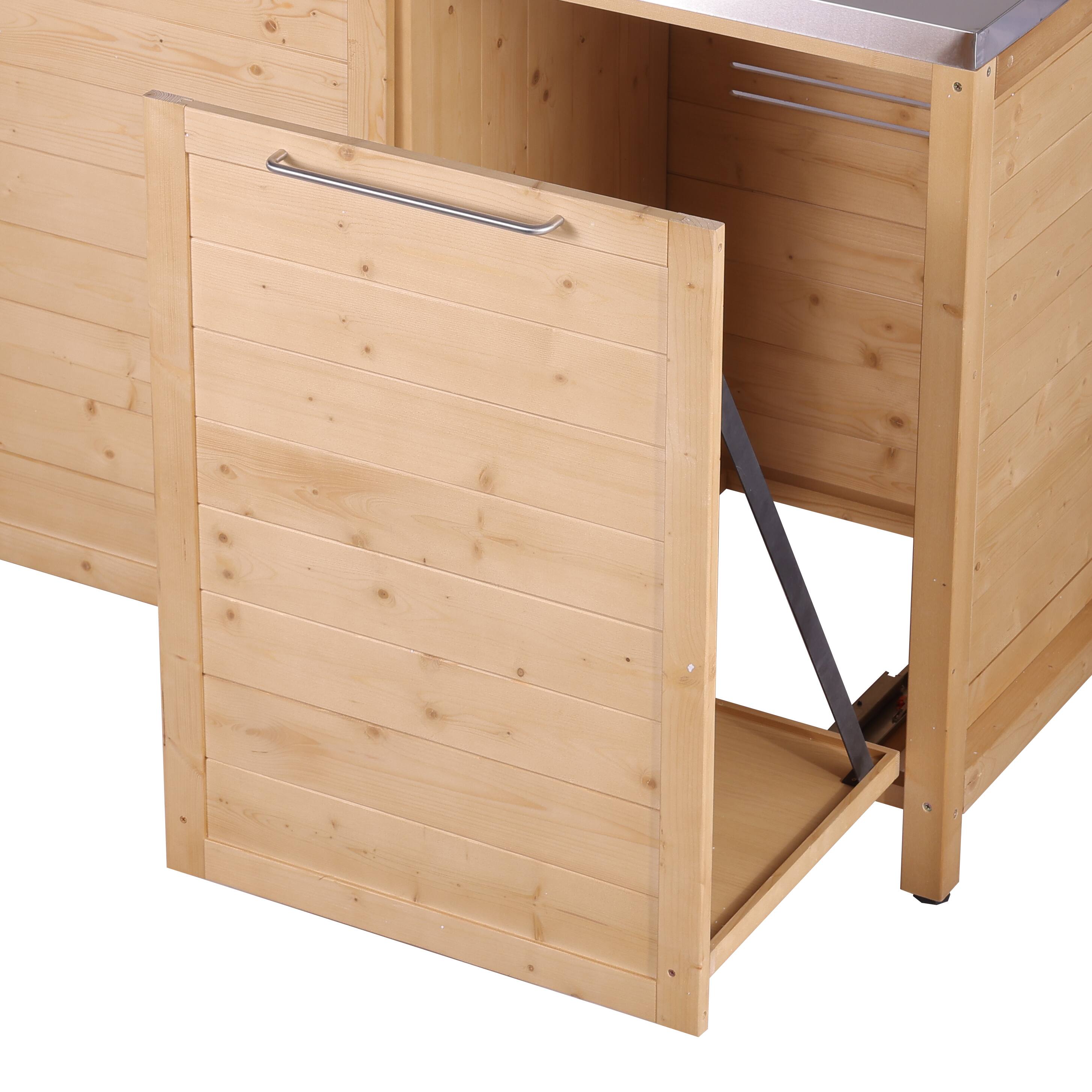 Alt View 8. Famapy - Modular Solid Cedar Outdoor Kitchen Cabinets - All-Weather Storage with Stainless Steel Top for Patio, Grill Station - Wooden.