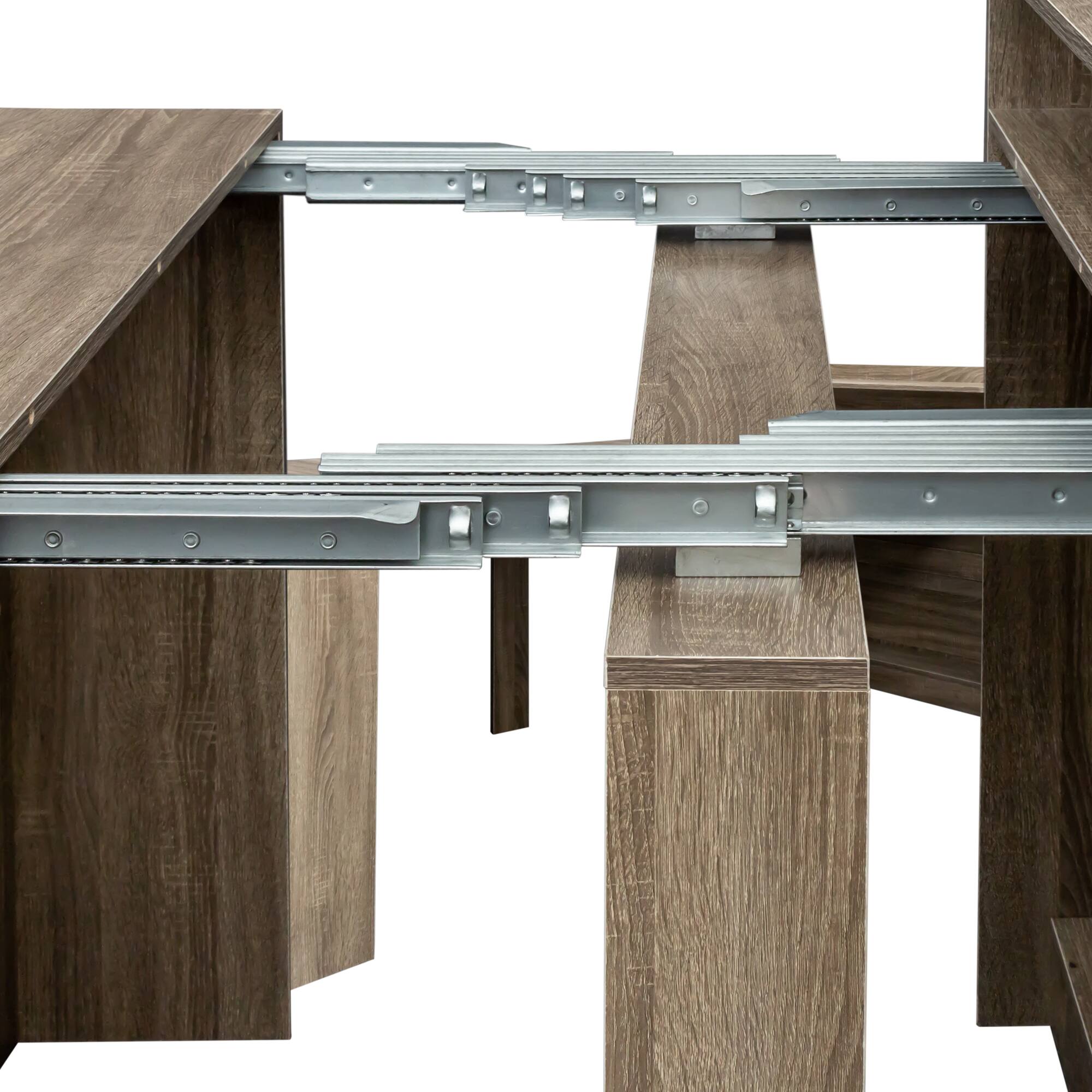 Alt View 10. Tiramisubest - Modern Extendable Dining Table with Storage, Barnwood - Barnwood.