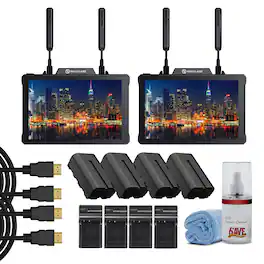 HollyView - Hollyland Pyro 7 Wireless Video Transmitter & Receiver Bundle 7" HDMI SDI Field Monitor 2x