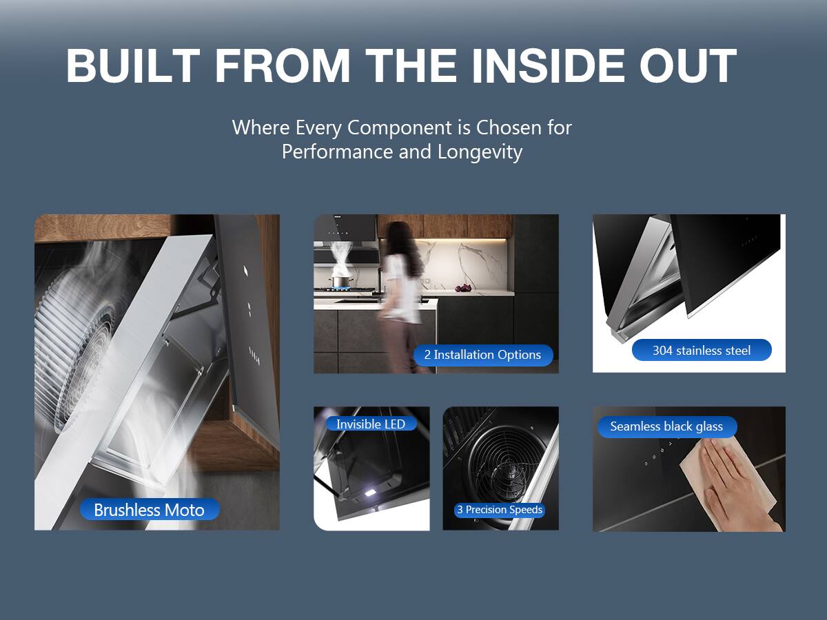 BUILT FROM THE INSIDE OUT  
Where Every Component is Chosen for Performance and Longevity

- 2 Installation Options
- 304 stainless steel
- Invisible LED
- Seamless black glass
- Brushless Moto
- 3 Precision Speeds