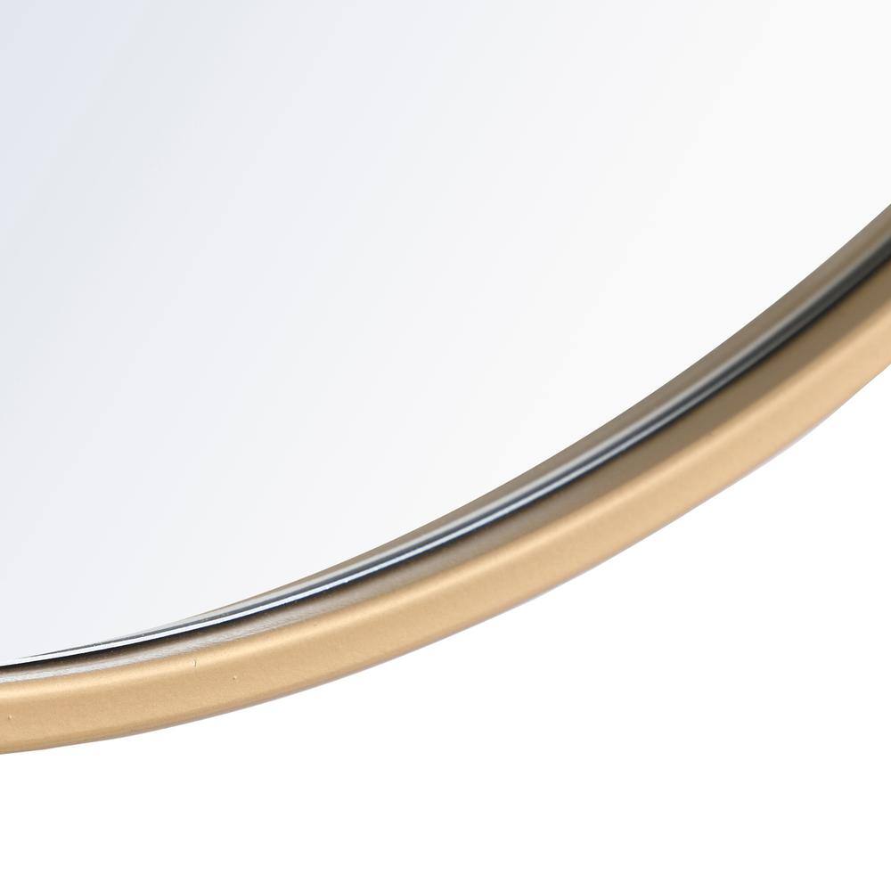 Alt View 7. Elegant Decor - Metal frame Round Mirror with decorative hook 48 inch Brass finish - Brass.