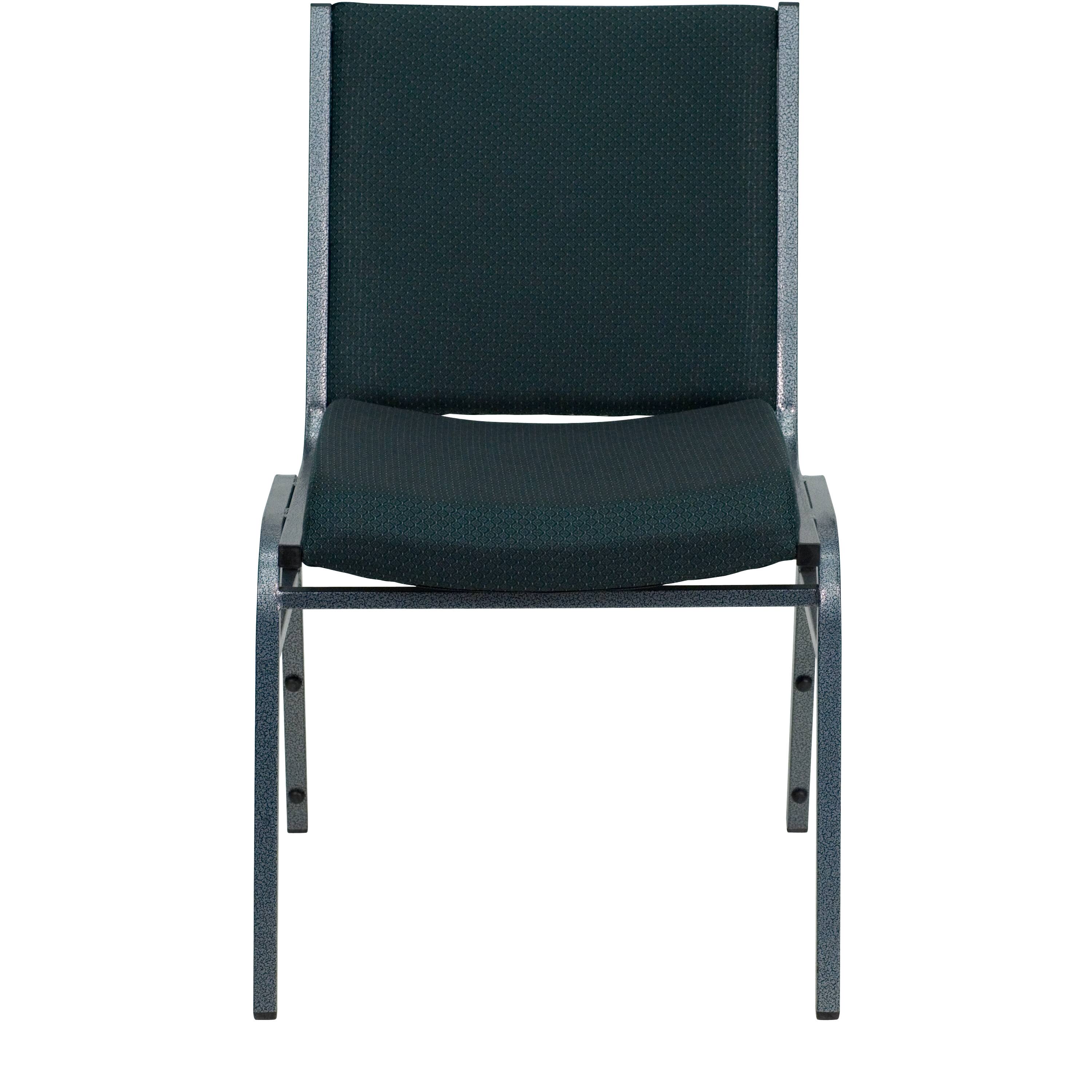 Alt View 5. Emma + Oliver - Heavy Duty Reception/Guest Stack Chair - Green Patterned Fabric.