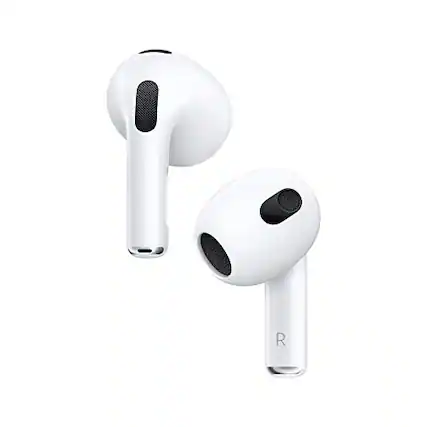 Front. Apple - Apple AirPods (3rd Generation) - White.