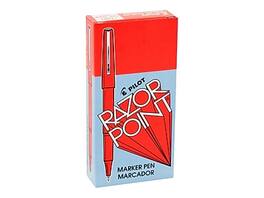Pilot - Razor Point Marker Pens, Ultra Fine Point, Dozen - Red Ink