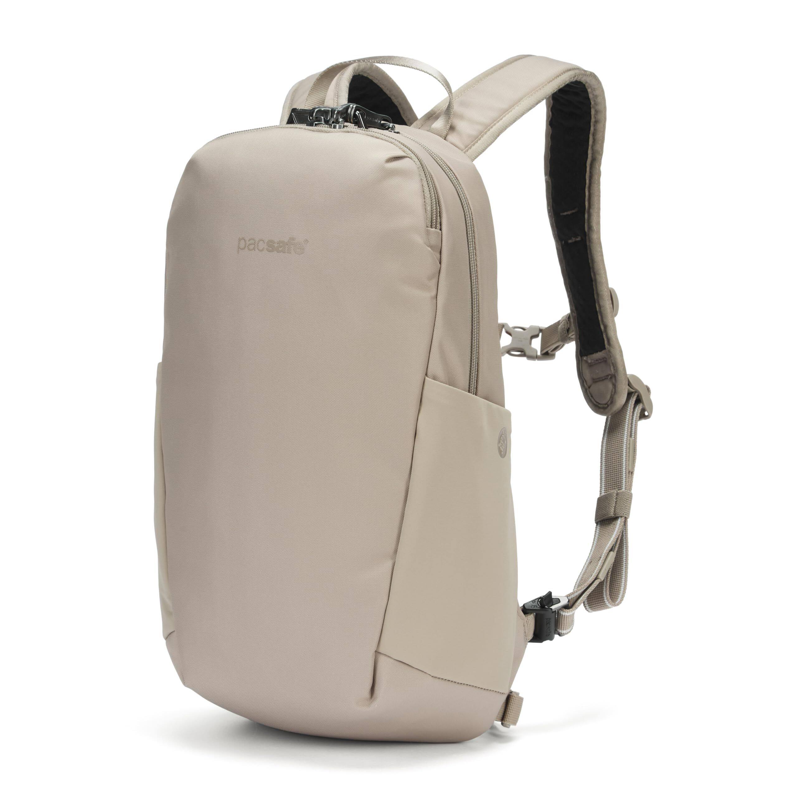 Angle. Pacsafe - V 12L Tech Backpack - Beige.
