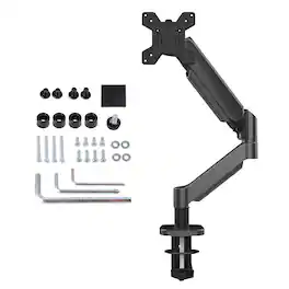 Topteng - Ergonomic Single Monitor Desk Mount–Gas Spring Full Motion Arm for 17-32" Screens,VESA 75/100mm,Reduces Neck&Eye Fatigue - Black