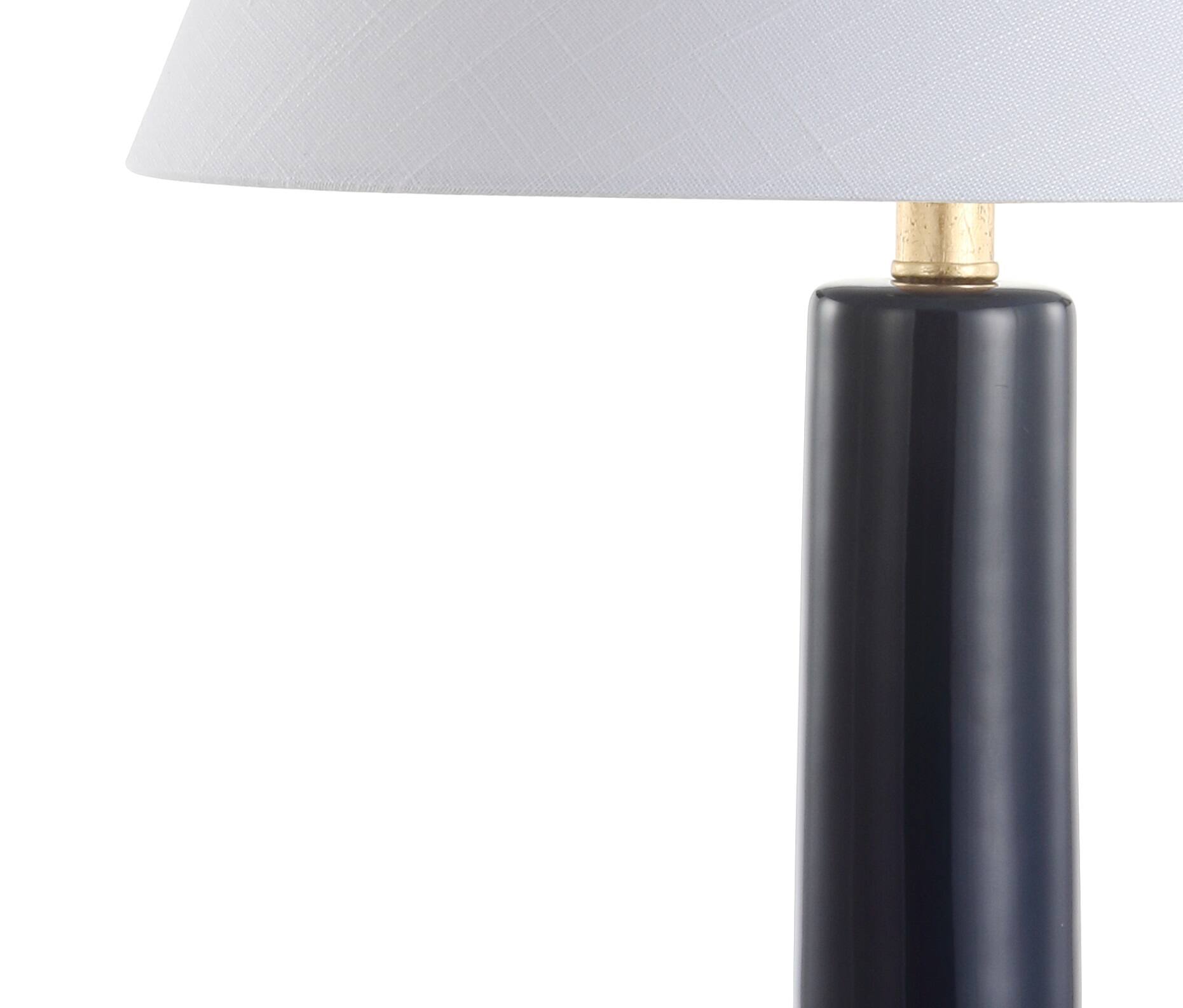 Alt View 4. Jonathan Y - Copenhagen 29" Ceramic/Metal LED Table Lamp, Navy/Brass - Navy.