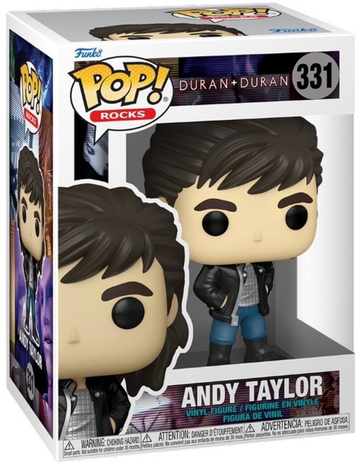 Cpy Taske Funko M POP! DURAN + DURAN 331 ROCKS ROCKS ANDY TAYLOR FIGURINE EN VINYLE FIGURE I VINYL DE VINIL FIGURA PELIGRO DE ASFIA. TOUFFEMENT ADVERTENCIA: para nios menores de 36 meses DANGER D pequetas No es adecuado HAZARD ATTENTION: entarts de moiss de 36 nos Partes WARNING: CHOKING Ne convient pas a 36 morths Petites pieces subtle fo chidren under Snal pats Nt