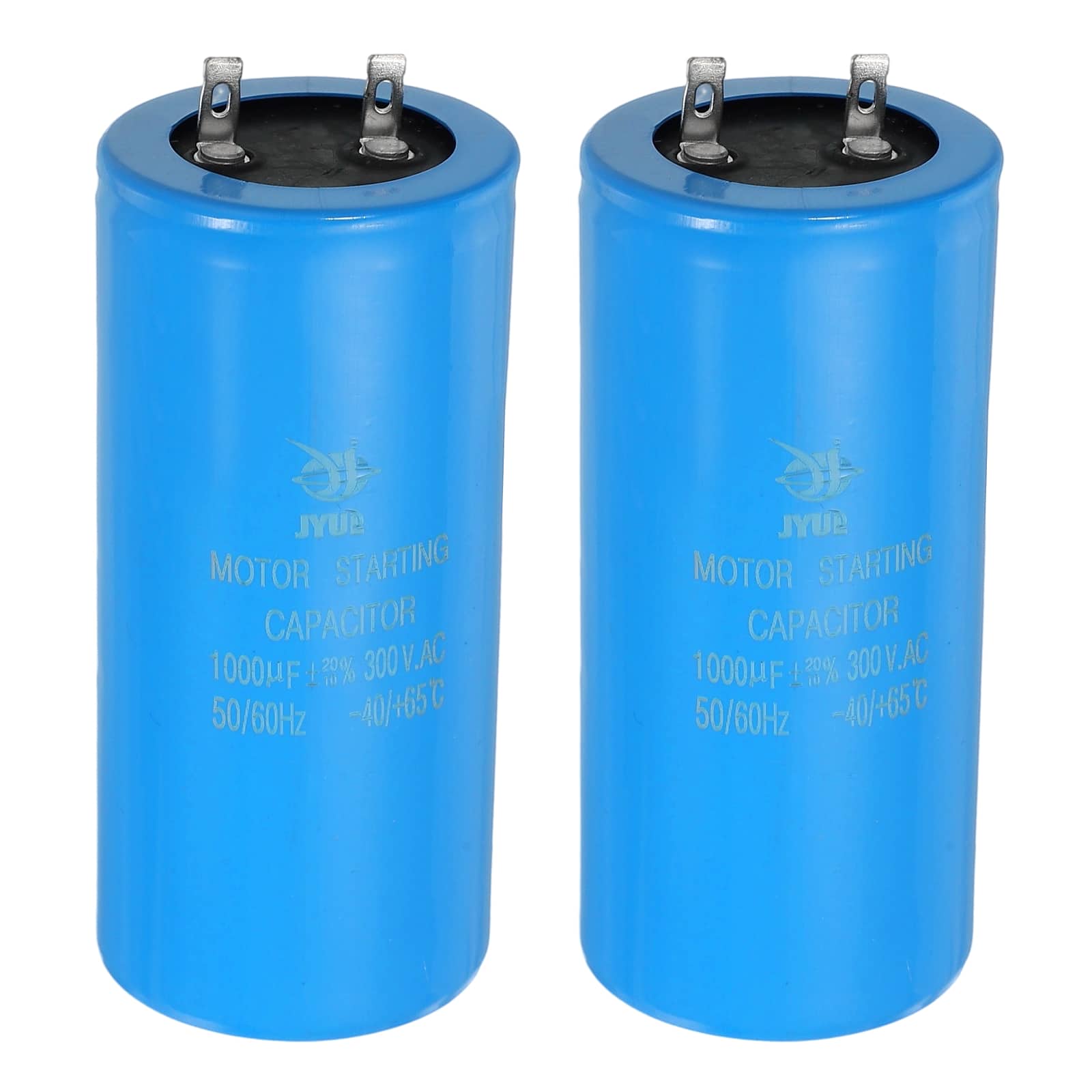 Unique Bargains - 2pcs Motor Start Capacitor, 1000uf 300V CD60 Starting Running for AC/ Electric Motor - Blue