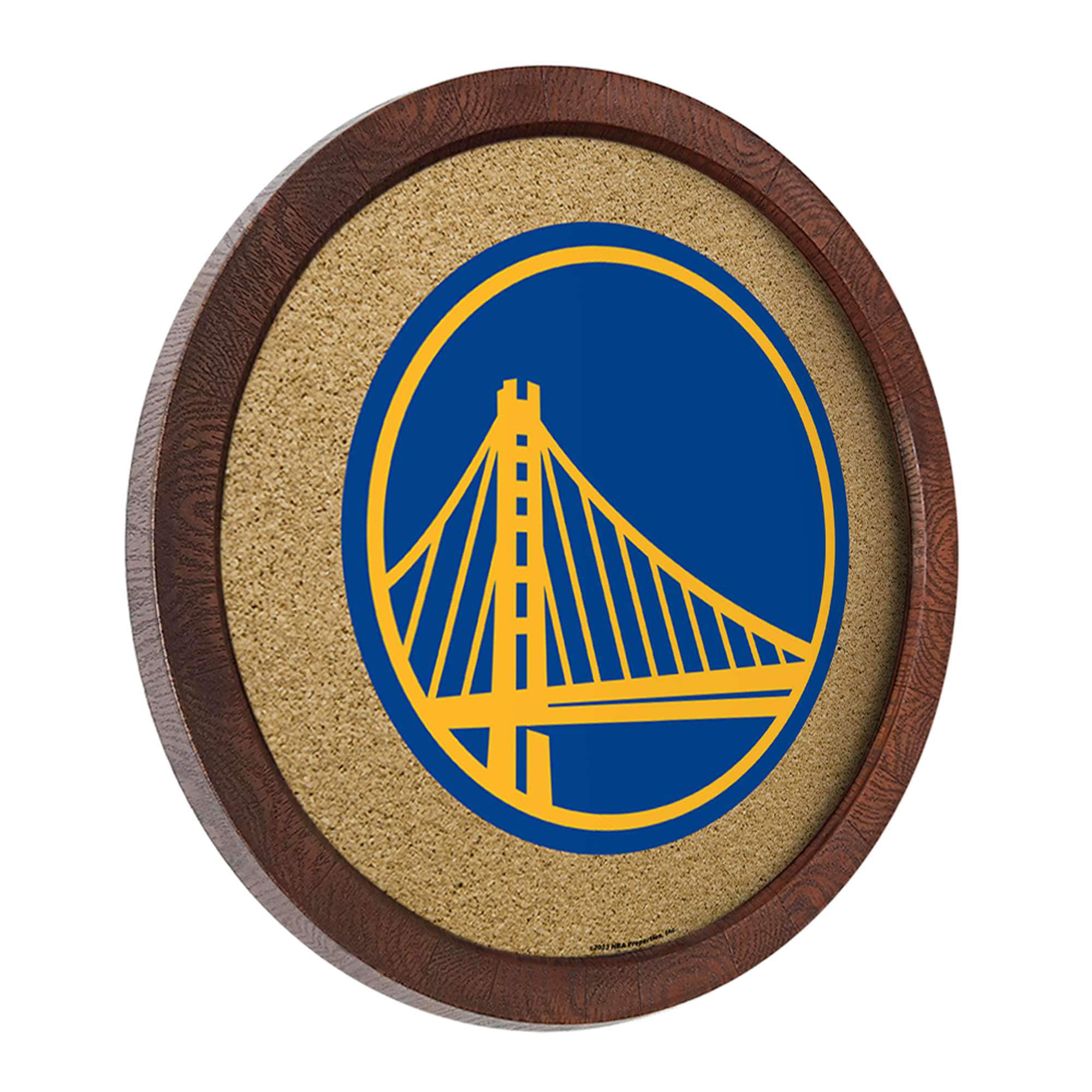 Alt View 1. The Fan-Brand - Golden State Warriors 20.25'' Round Faux Barrel Framed Cork Board - Multicolor.