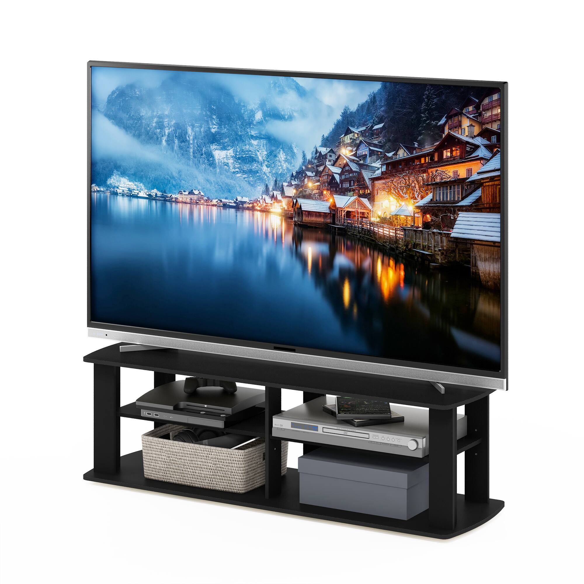 Alt View 3. Furinno - Nelly Entertainment Center TV Stand - Black.