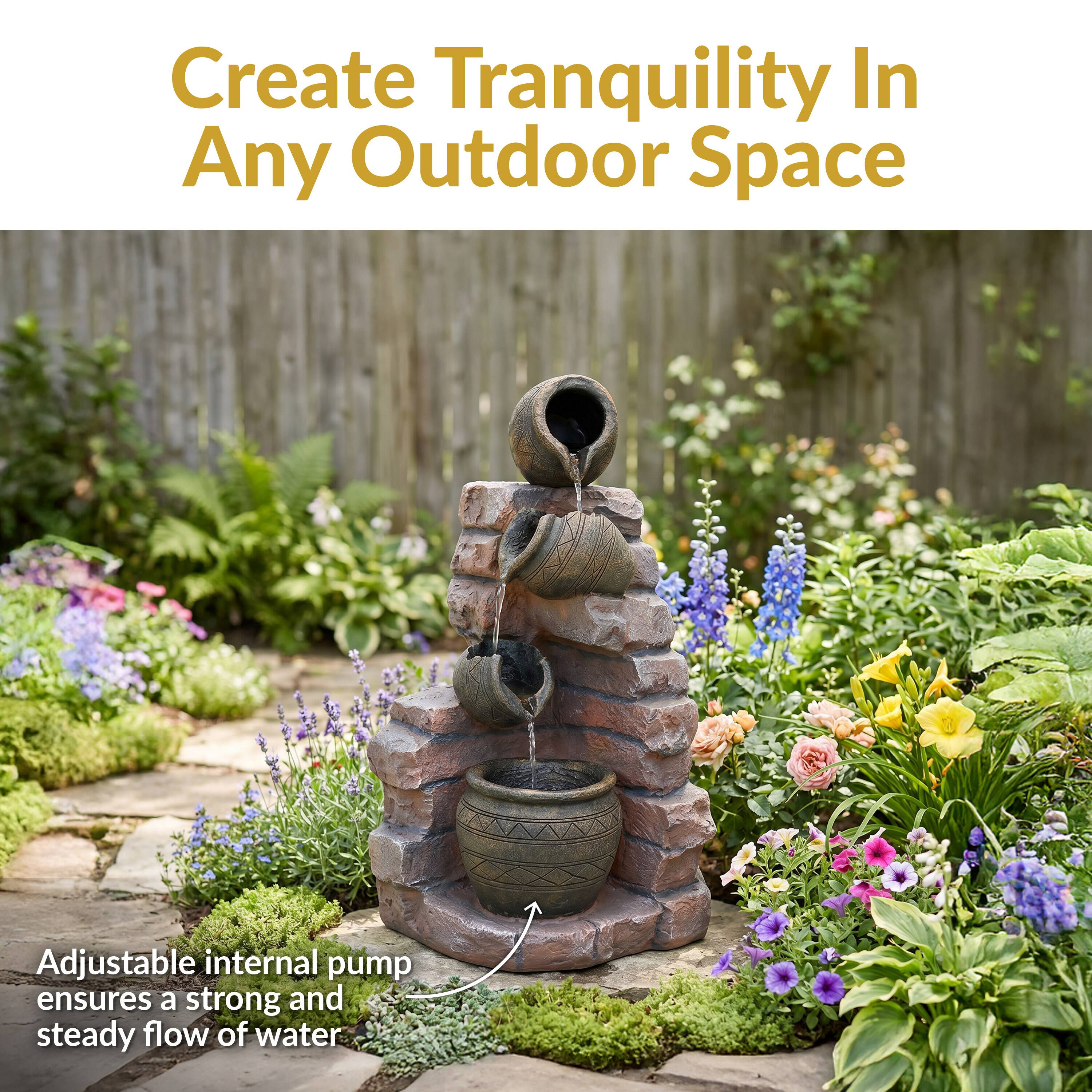 Create Tranquility In Any Outdoor Space

Adjustable internal pump ensures a strong and steady flow of water
