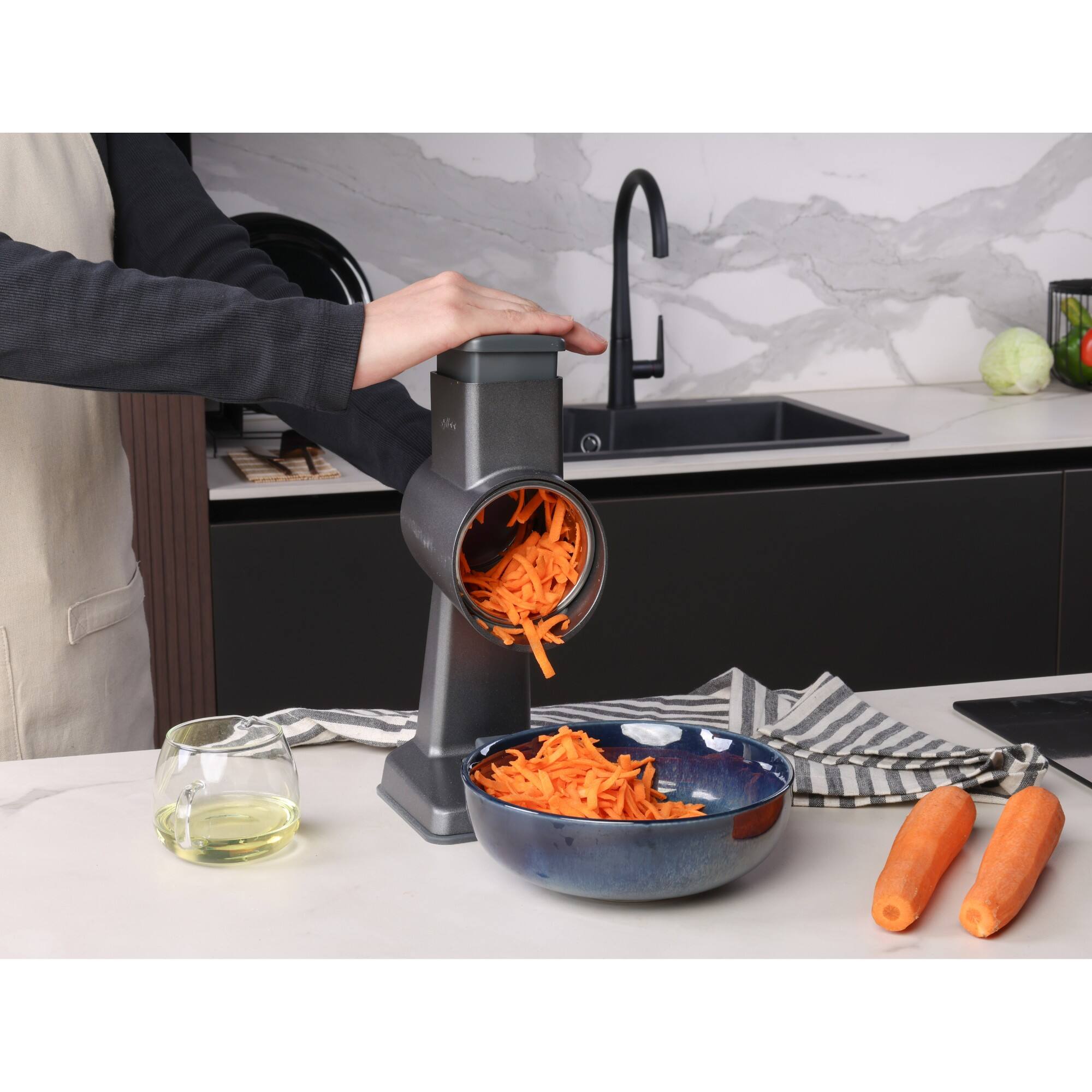 Alt View 7. Zyliss - Rotary Cheese Grater, Stainless Steel - Grey.