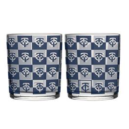 Logo Brands - Two-Pack 12oz. Gridiron Stained Rocks Glass Set - Multicolor