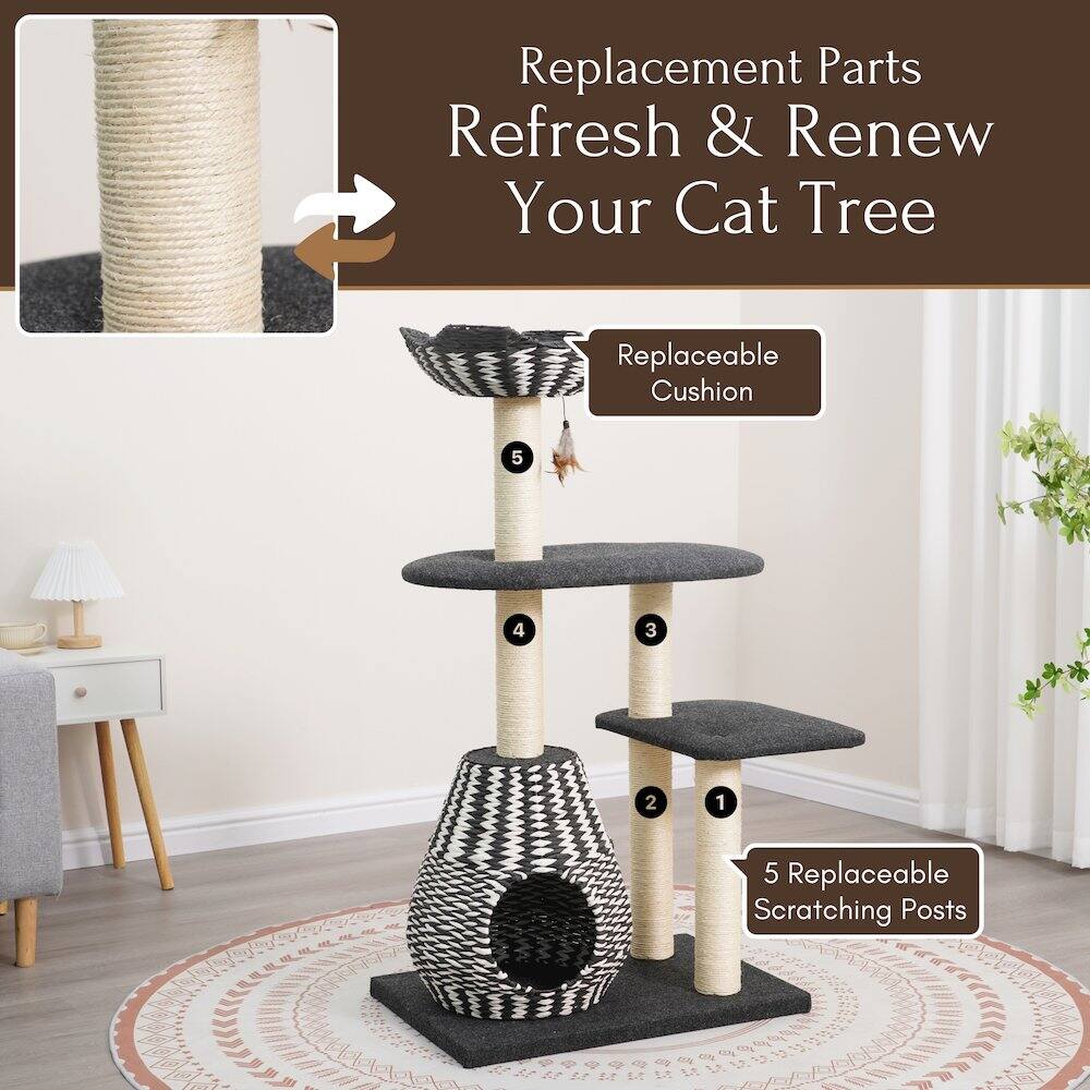 Replacement Parts Refresh & Renew Your Cat Tree  
Replaceable Cushion  
5 Replaceable Scratching Posts