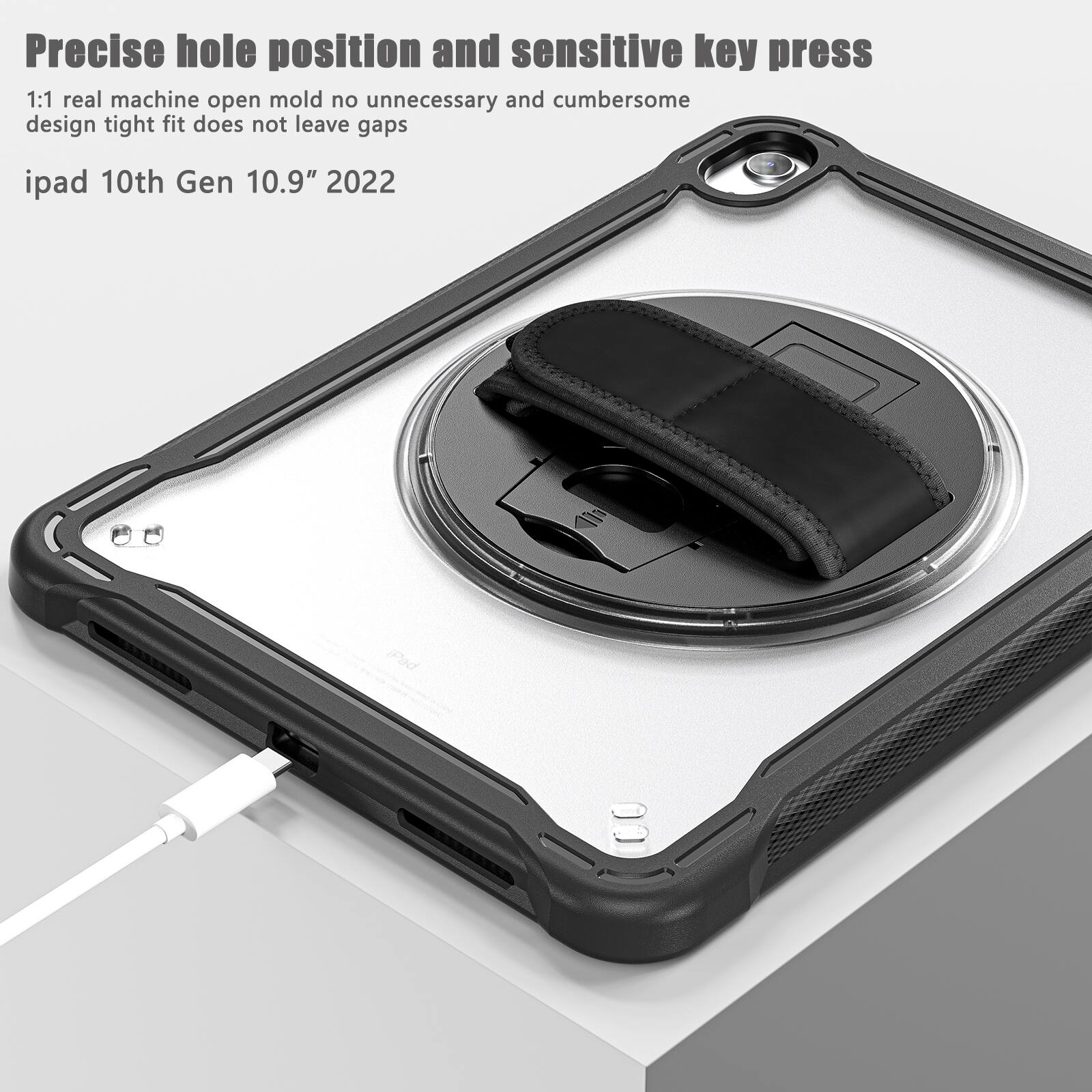 Precise hole position and sensitive key press  
1:1 real machine open mold no unnecessary and cumbersome design tight fit does not leave gaps  
iPad 10th Gen 10.9" 2022