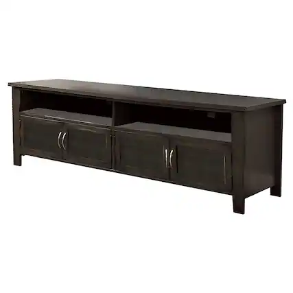 Front. Manhattan Lane - 72" Wooden TV Stand With 2 Cabinets and 2 Open Shelves - Brown.