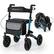 Front. Costway - Costway Walker for Seniors Folding Rollator Walker with 9" Pneumatic Tires for All Terrain Blue - Blue.