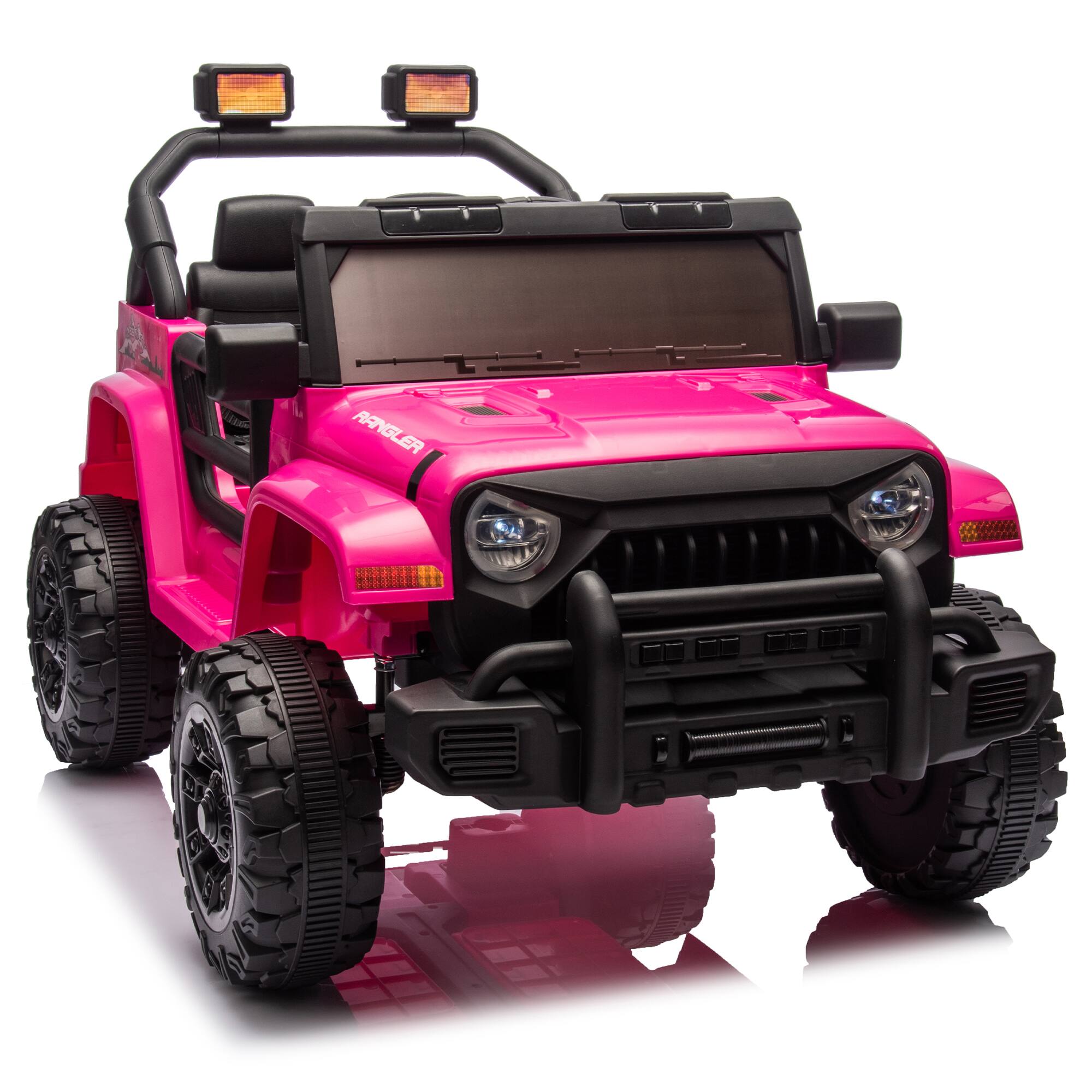 Alt View 5. ELEMENT ACE - Pink 12V Electric Ride-On Car for Toddlers with Parent Remote Control, Dual Drive, and Music Player - Pink.