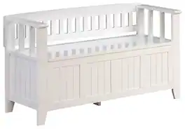 Simpli Home - Acadian Entryway Storage Bench With Backrest - White