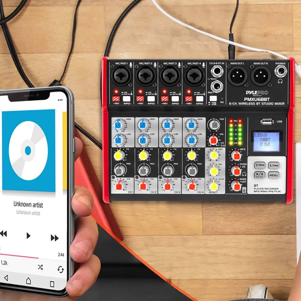 MIC/NST1 MIC/NST2 MIC/NST3 MIC/NST4 MAIN OUT MAIN OUT R PHONES M - SEO - SO L sreO HA MND - PYLE PMXU68BT G-CH WIRELESS BT STUDIO MIXER F - 1 - P + USS L . LW Fa 1. KN CH S4 . . - o4 MPS BLIETOONE CONDELT ET PLAY . PAN V -A -N -AI DEL PHON e% 1/ke4 L/n uE CH VA SHO WA CH3 MX CH4 LevEL eFPeCT >/ MENU ESTER MAIN TOUT BT PLAYER/RECORDER MPS IPS/WMA/APE/FLAC

Unknown artist Unknown artist 1,2k 244