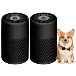 PRIMEPLUS - 2 Pack HEPA Air Purifier for Bedroom Dorm, 360° Intake, True HEPA, 24dB Quiet, Aromatherapy, Holiday Gift - Black