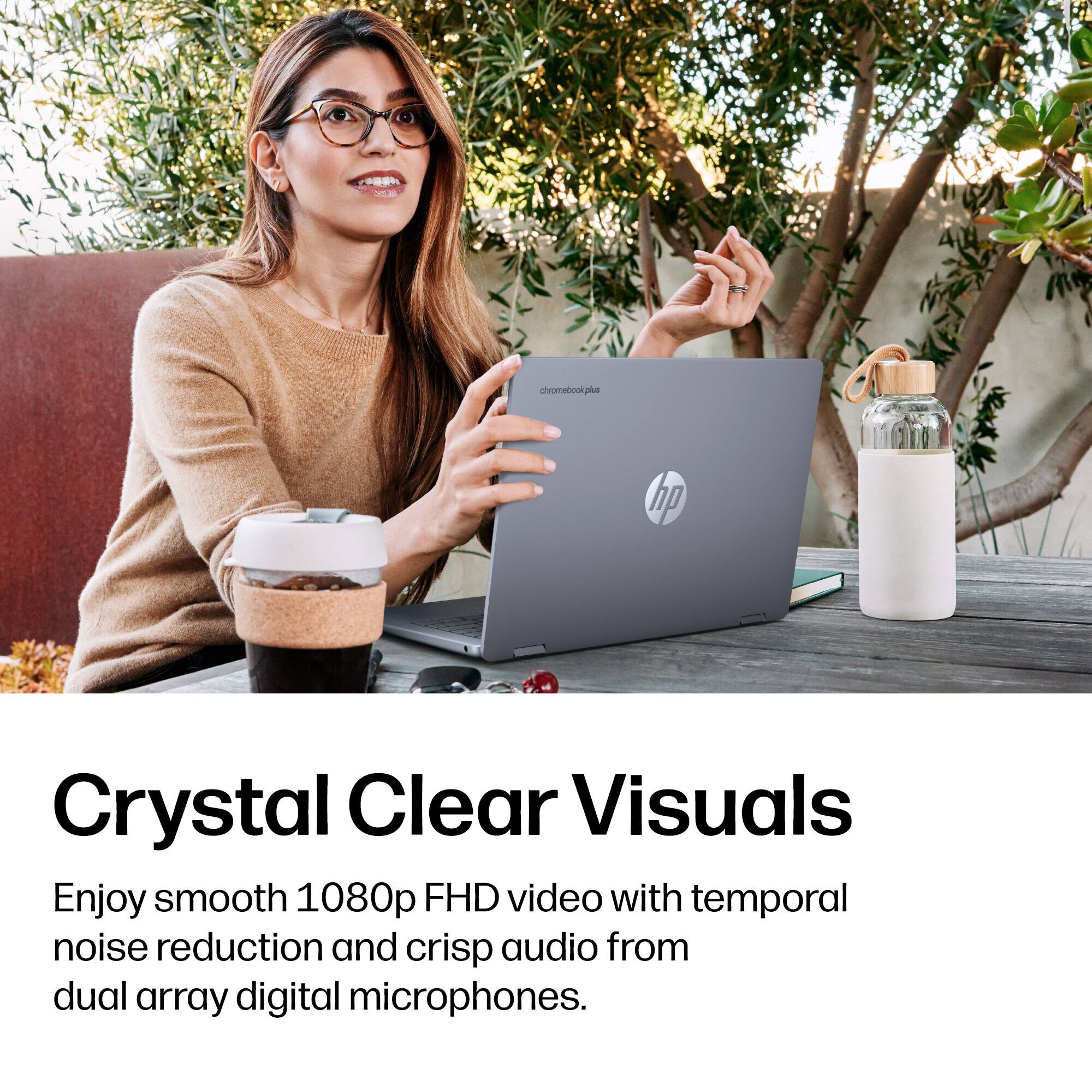 Crystal Clear Visuals  
Enjoy smooth 1080p FHD video with temporal noise reduction and crisp audio from dual array digital microphones.