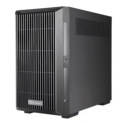 Front. SilverStone - FARA 313 Compact SST-FA313-B-C Micro-ATX Tower Chassis with Tremendous Storage Drive Compatibility - Black.