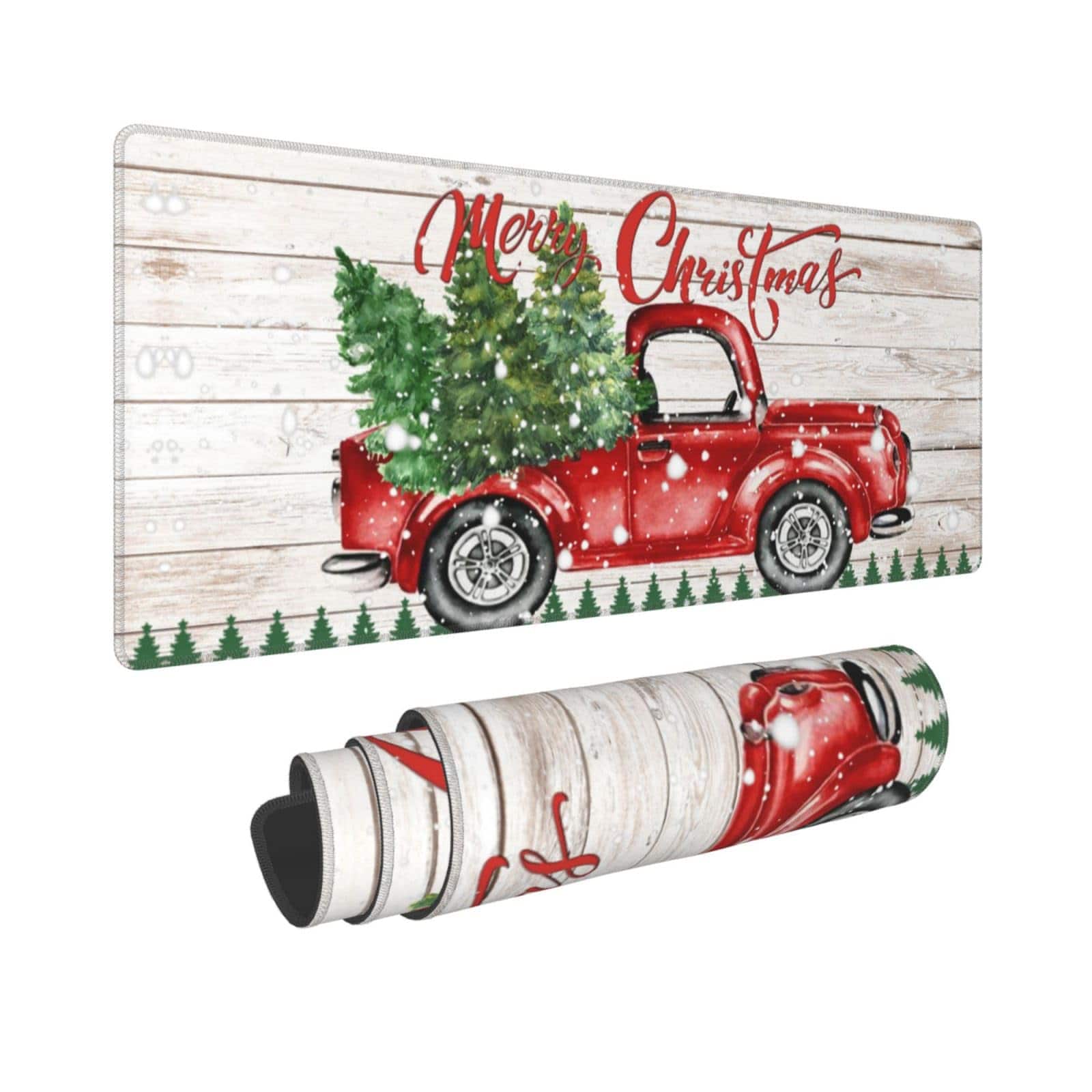 Fabibe - Merry Christmas Xmas Tree Winter Snowman Cardinal Gaming Mouse Pad Mousepad Desk Mat Huge Extended Xl Rubber Sole For - Black10 One Size