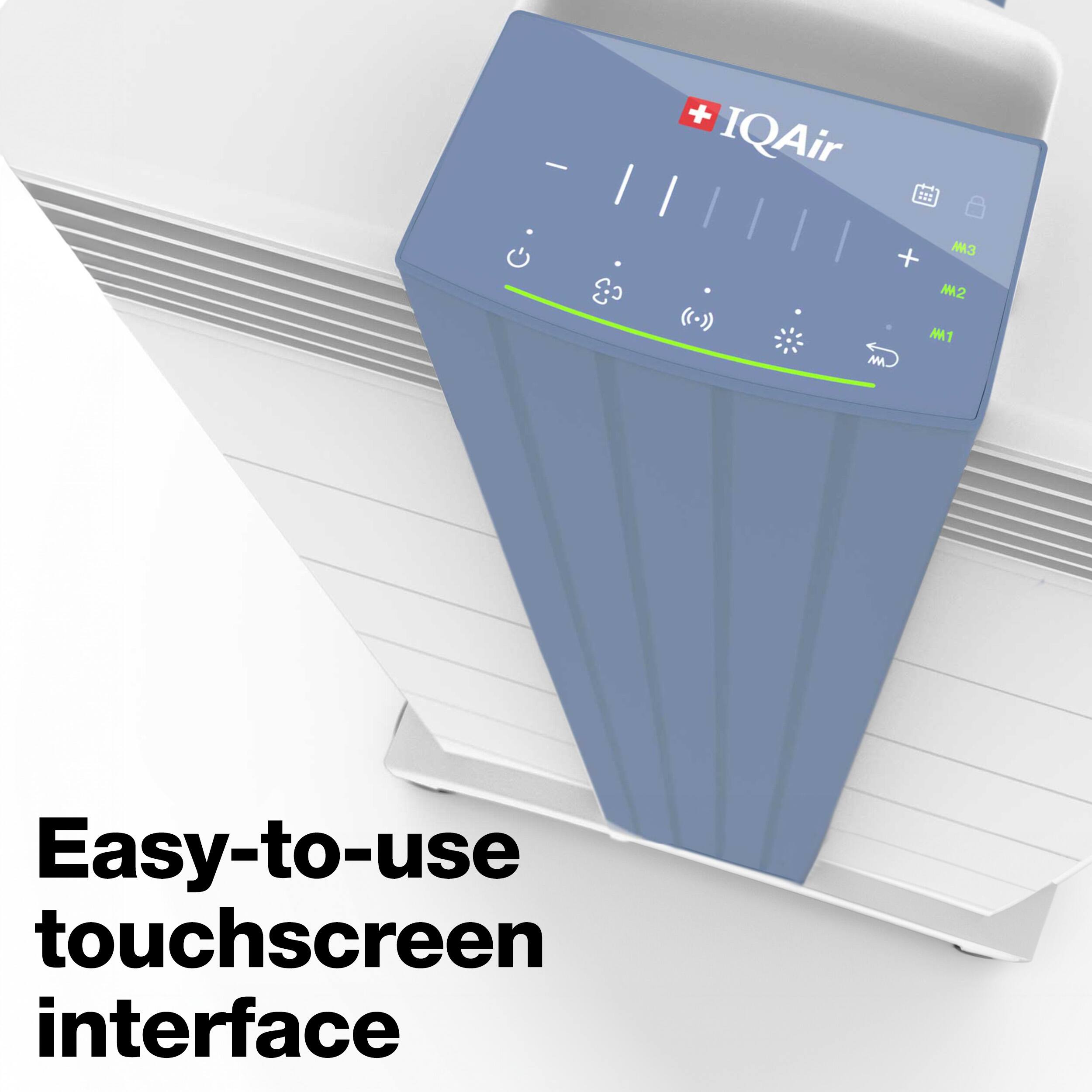 IQAir easy-to-use touchscreen interface.