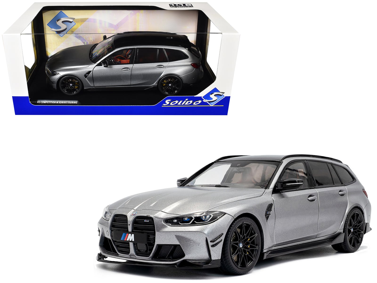 2024 BMW M3 Competition M xDrive Touring Frozen Pure Gray Metallic with Black Top 1/18 Diecast Model Car by Solido price history on PriceWatchPro