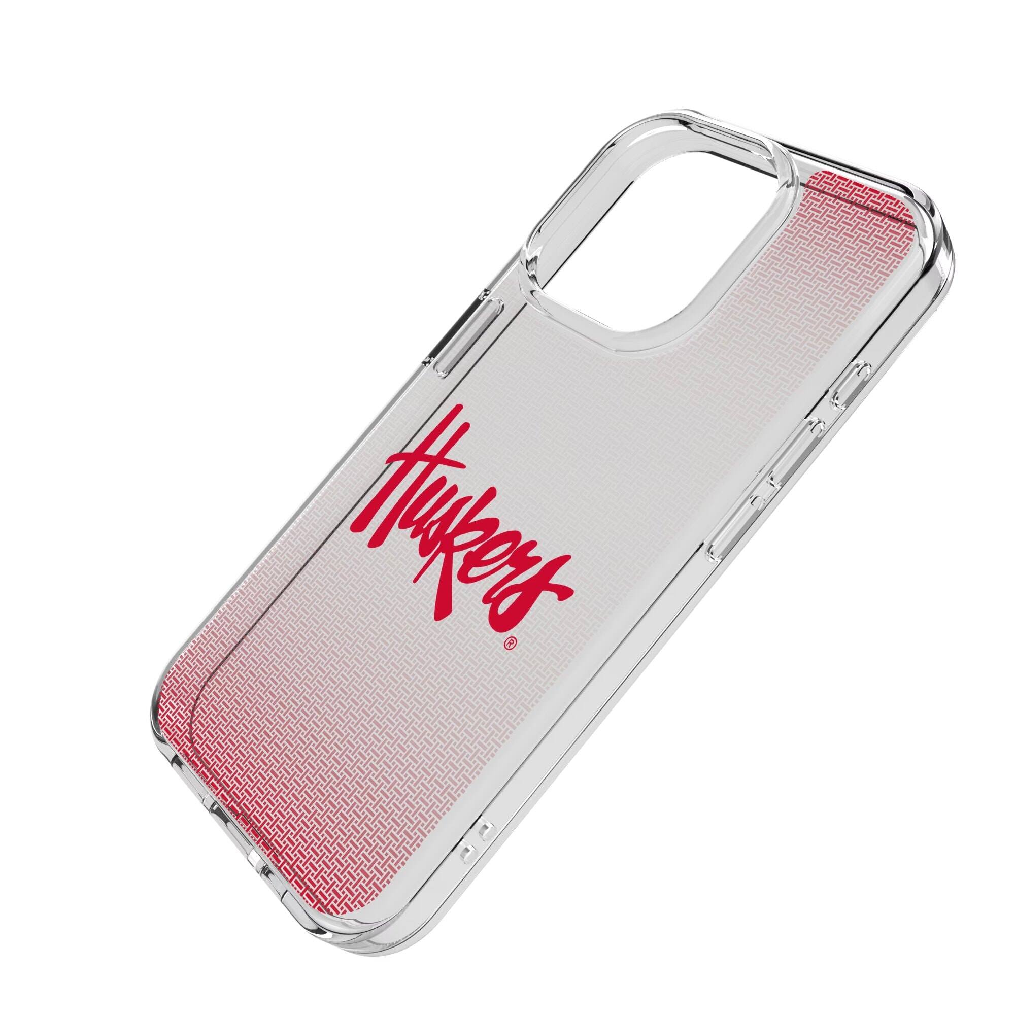 Alt View 1. Keyscaper - Nebraska Huskers Linen Logo iPhone Clear Case - 15 - Multicolor.