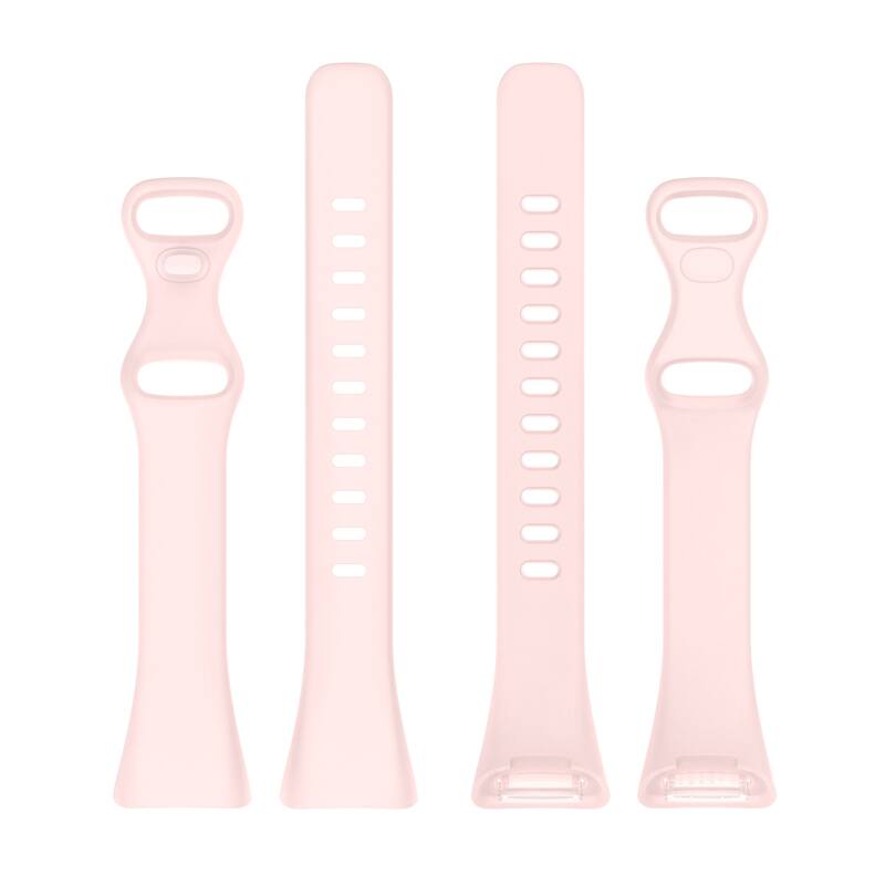 Left. StrapsCo - Slim Active Band Silicone Rubber Watch Strap For Fitbit Charge 6 - Pink.