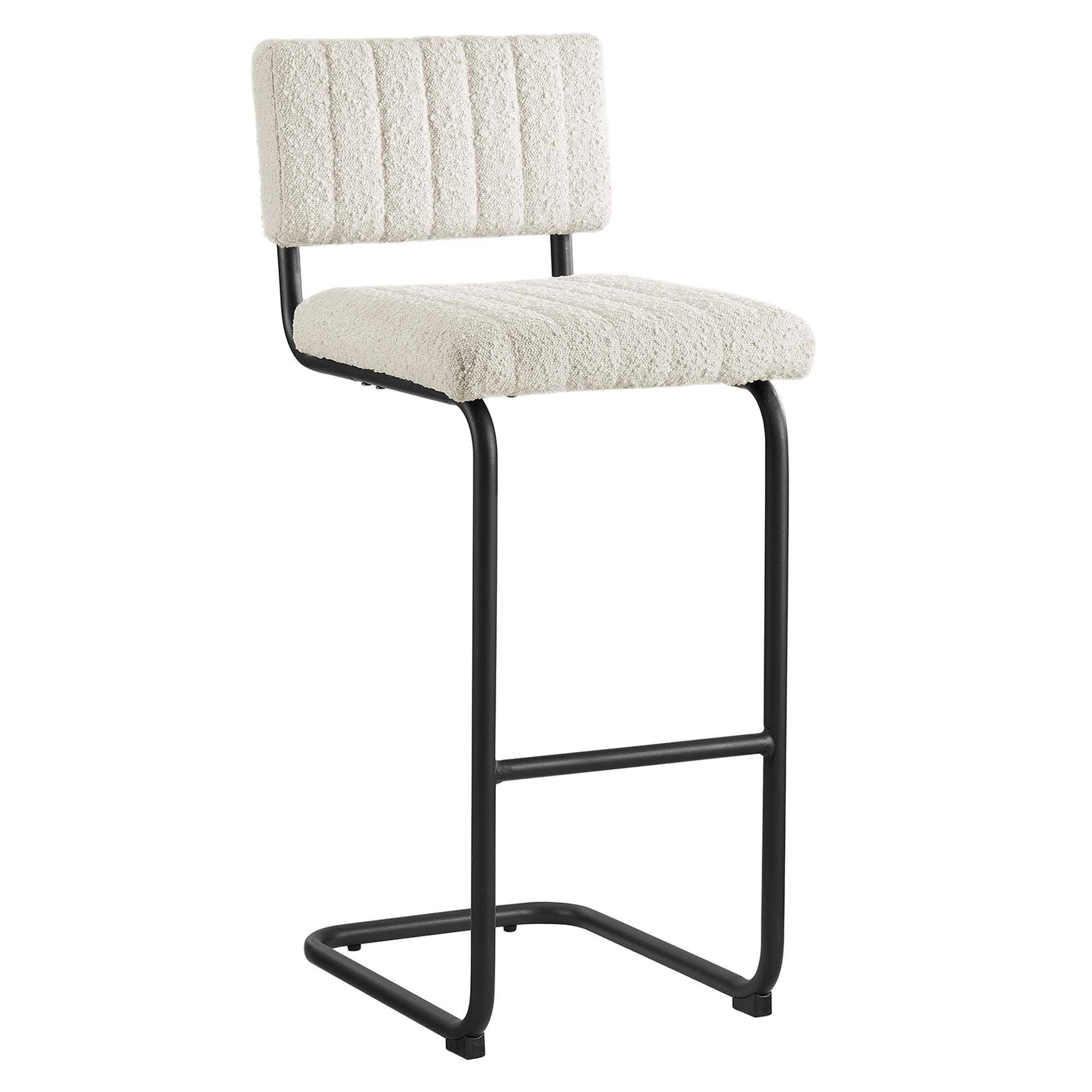 Angle. Modway - Parity Boucle Bar Stools Set of 2 by Modway - Black Ivory.