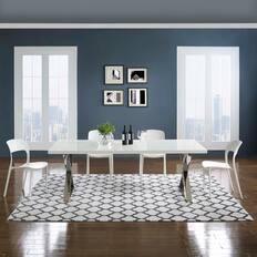 Front. Modway - Lida Moroccan Trellis Area Rug - Ivory and Charcoal.