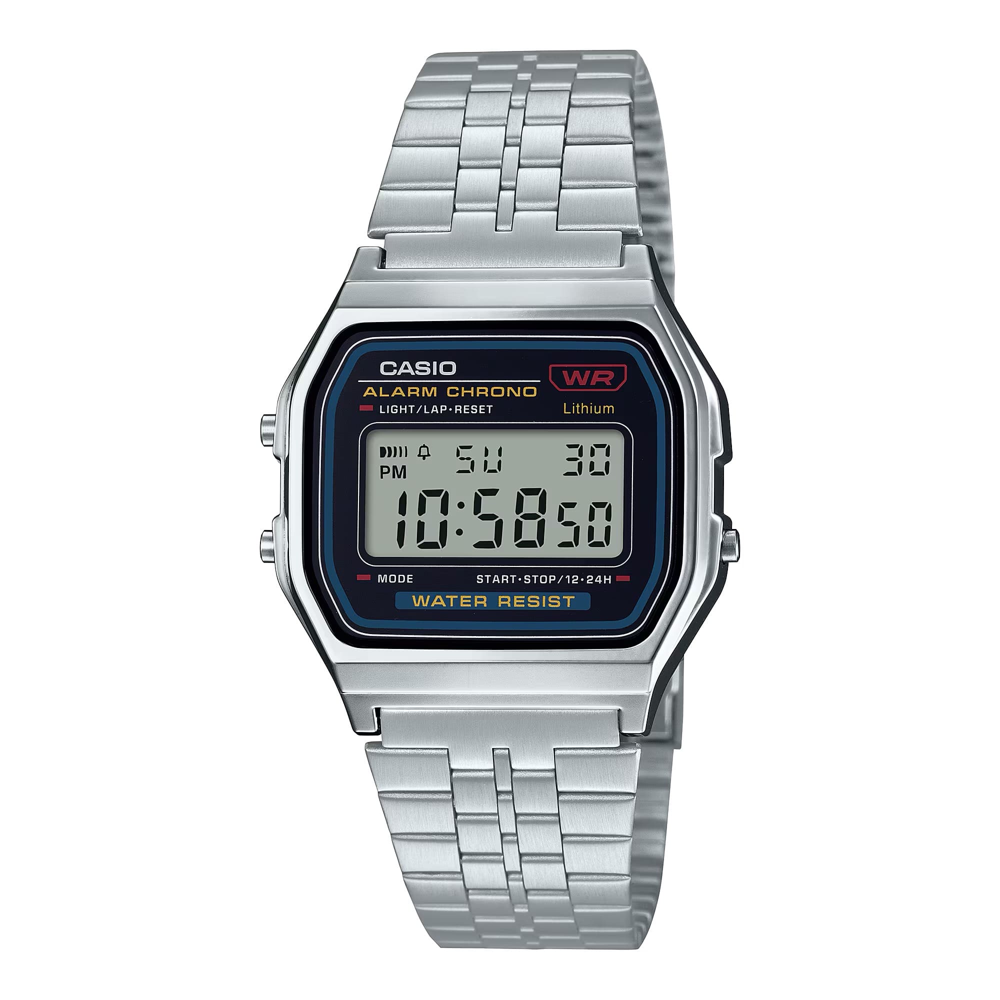 Casio - Vintage Stainless Steel Digital Watch - A-159WA-N1DF - Silver