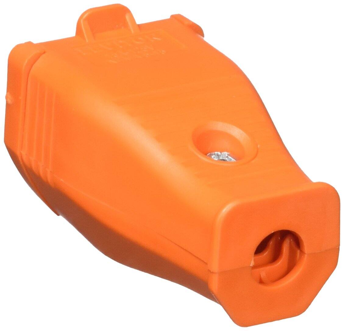 Left. Leviton - Leviton Commercial and Residential Thermoplastic Straight Blade Hinged Cord Outlet 5-15R - Orange.