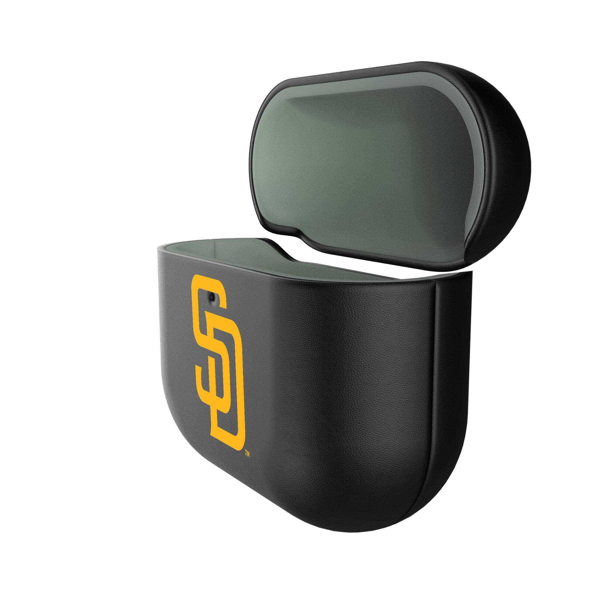 Alt View 1. Keyscaper - San Diego Padres San Diego Padres Insignia AirPods 4th Generation Case Cover - No Size - Black.