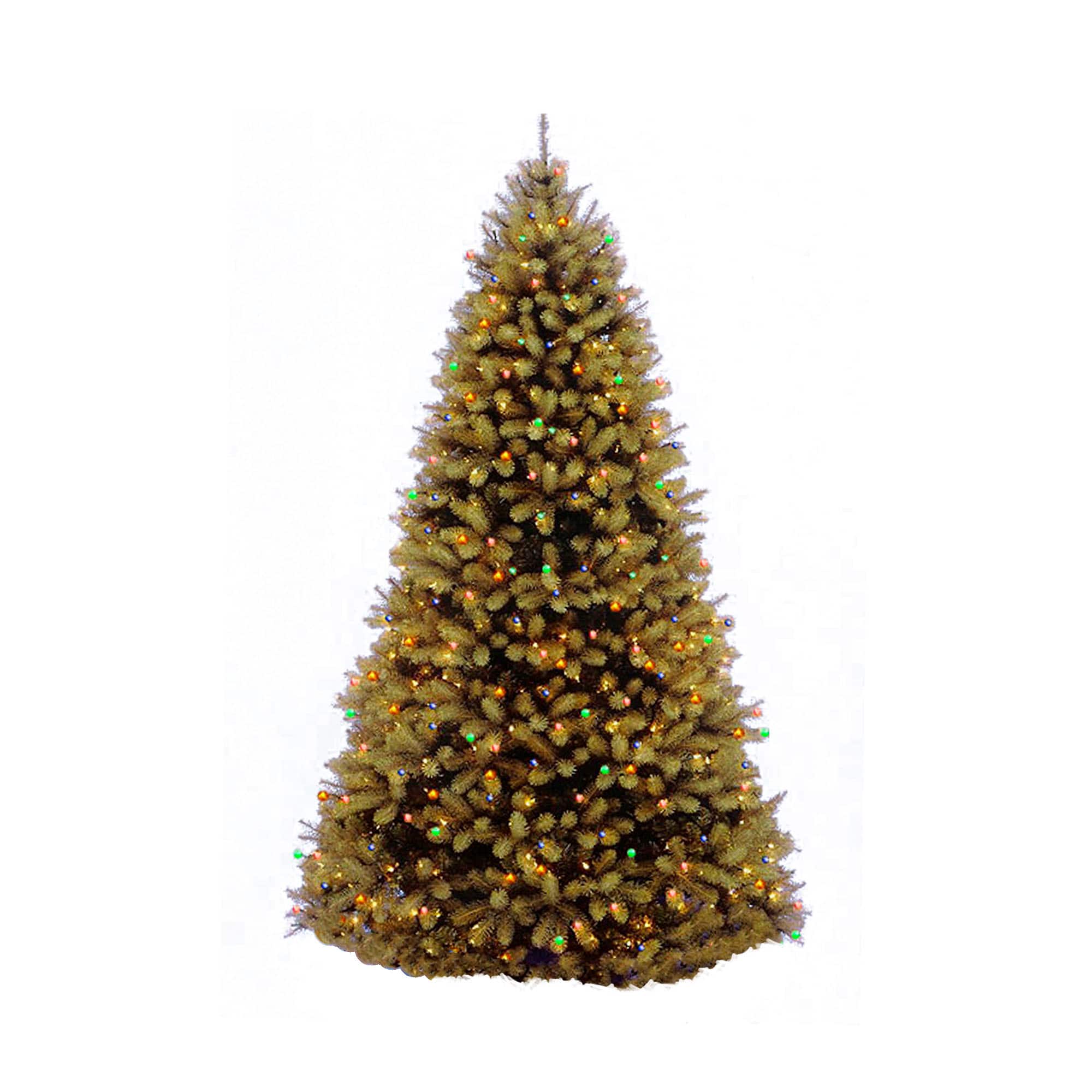 National Tree Company - 12' Pre-Lit Downswept Douglas Fir Artificial Christmas Tree - Multicolor Lights - Green