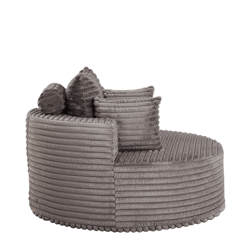 Alt View 6. Kadyn - 50"L Corduroy Single Sofa, Fluffy Modern Sleeper Chair for Living Room & Bedroom, No Assembly, Gray - Gray.