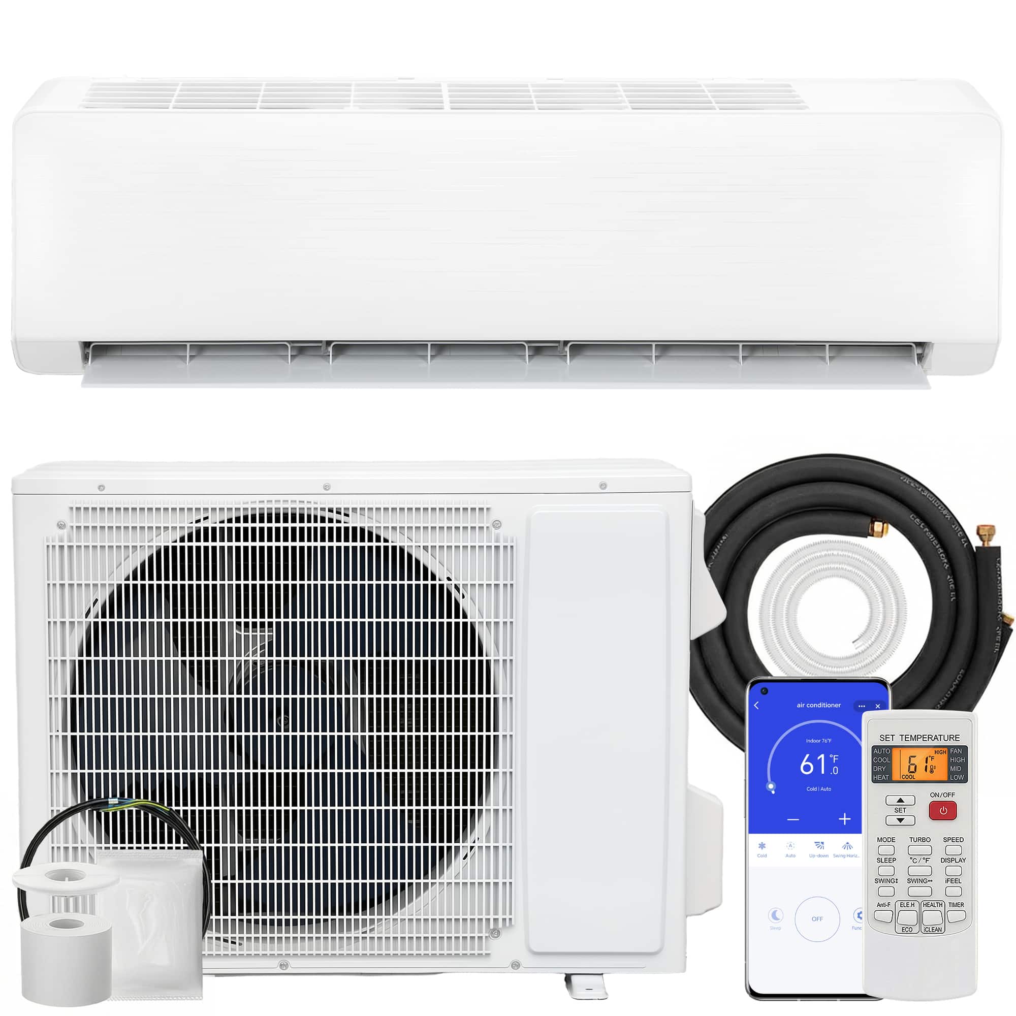 Homcom - BTU Mini Split Air Conditioner - White