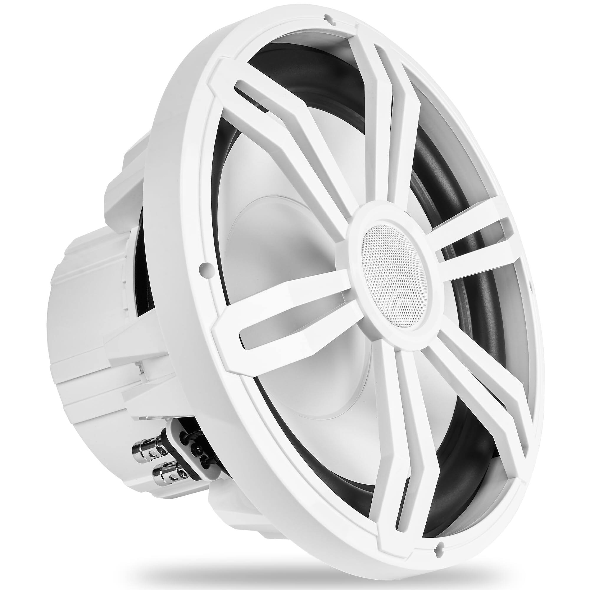 Left. TECH SAFARI - Bms12rw Rms 12 Marine Subwoofer With Multi color Led Lighting For Boats atv utv sxs powersport - 12".